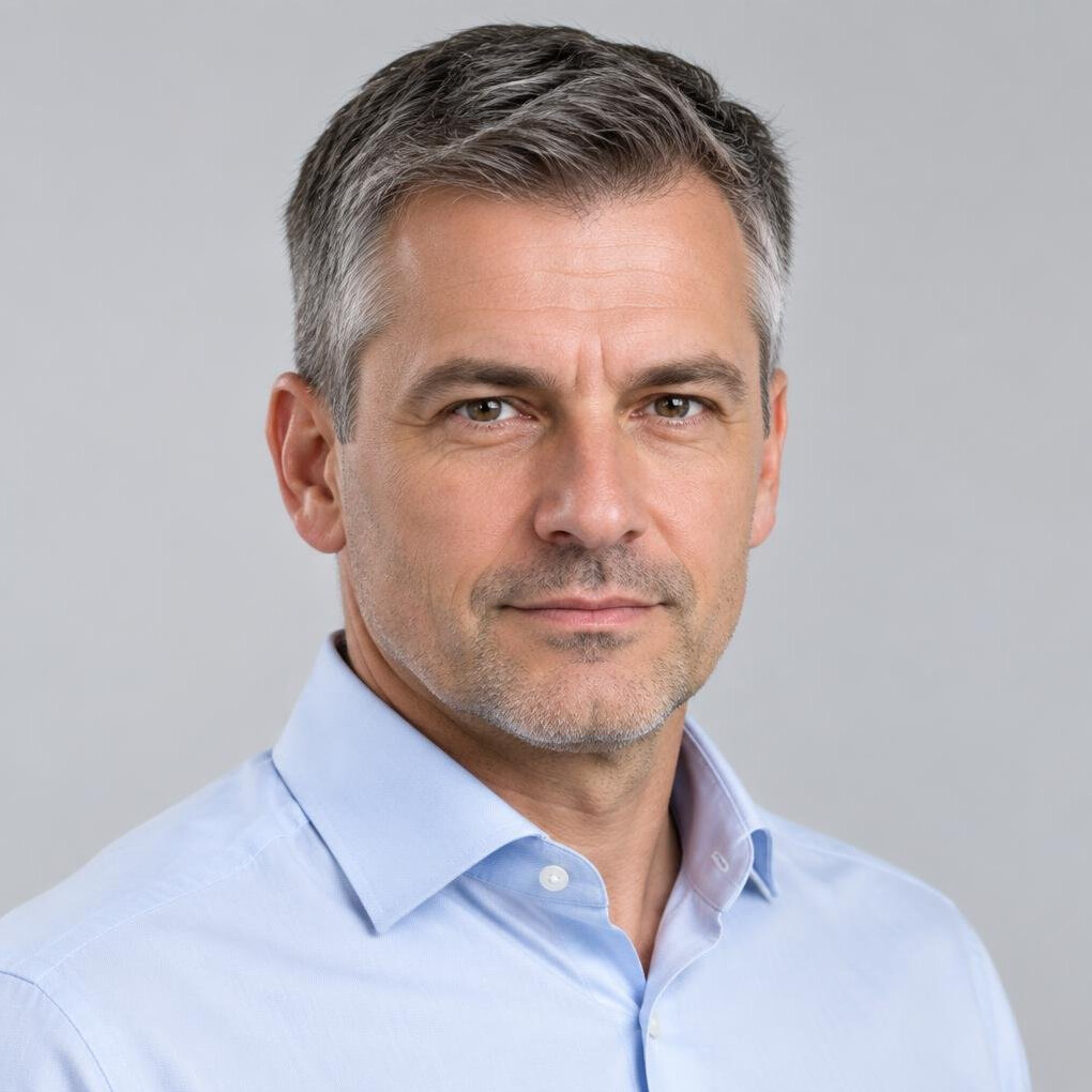 Studio portrait of a middle-aged man