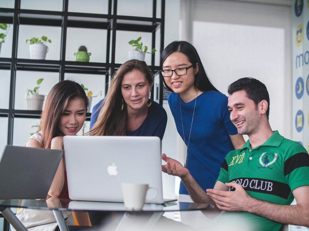 programming students in classroom